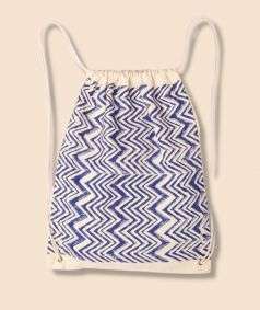 Zigzag Print Jaipur Drawstring Backpack