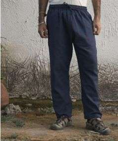 Navy Organic Cotton Relaxed Fit Pants for Men