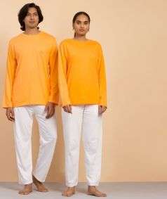 Organic Cotton Long Sleeve Unisex T-Shirt, Orange