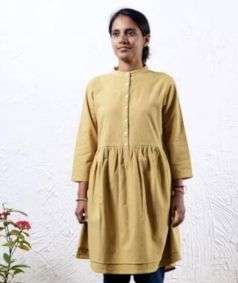 Mustard Natural Dye Tunic for Women