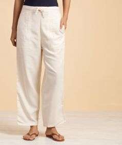 Undyed Organic Cotton Relaxed Fit Pants for Women