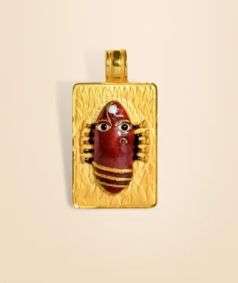 Linga Bhairavi 22kt Gold Pendant (Consecrated), Red