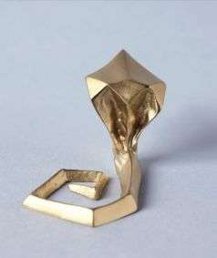 Cobra Origami Brass Paper Weight