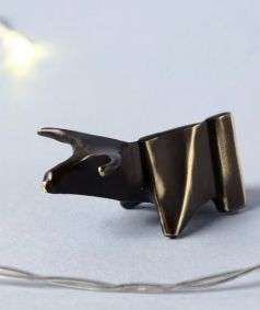 Bull Origami Brass Paper Weight
