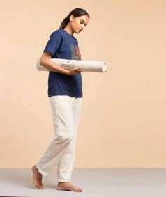 White Organic Cotton Rug Yoga Mat
