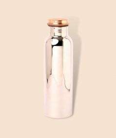 Copper Water Bottle with Stainless Steel finish, 32 oz